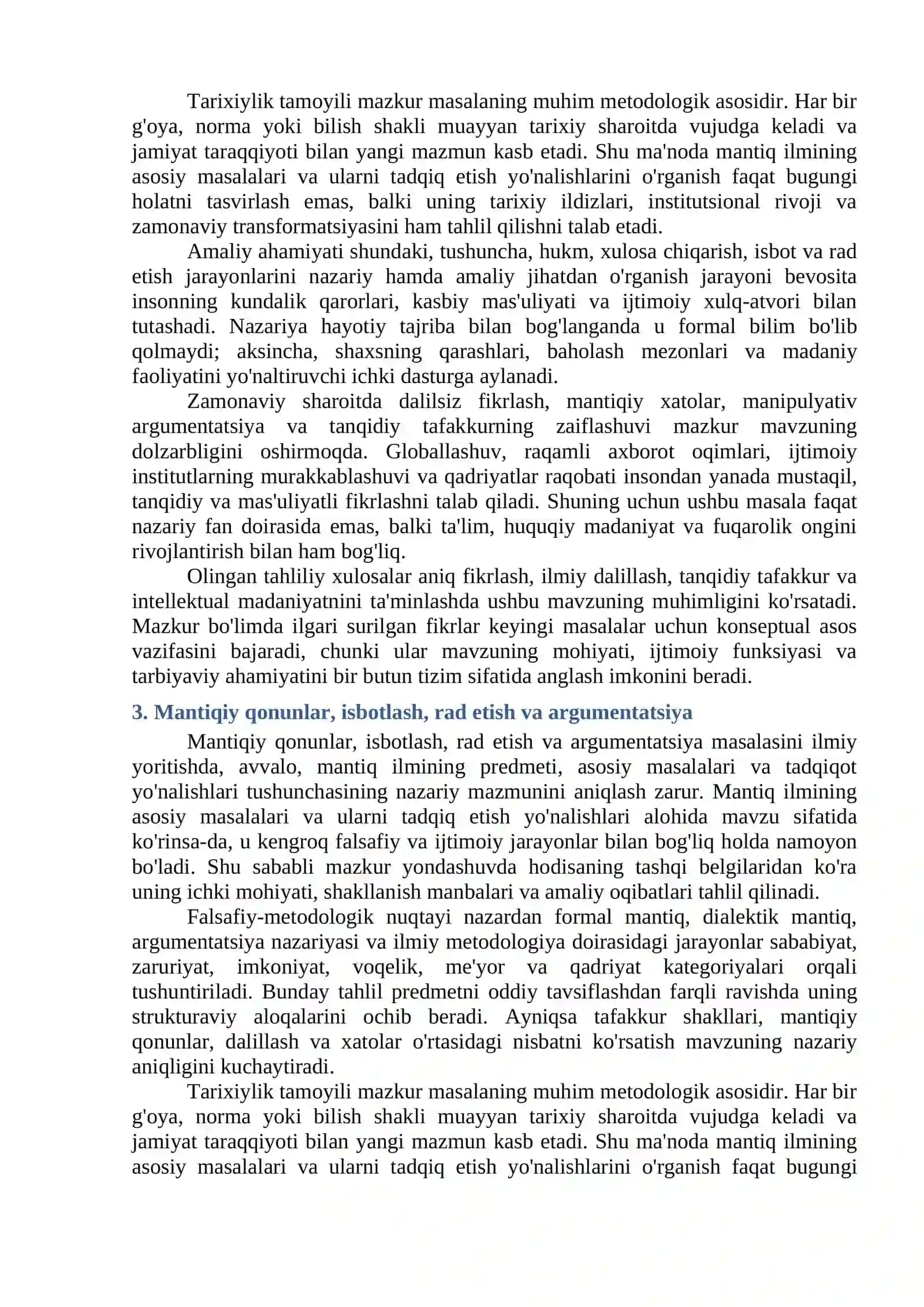 Mantiq ilmining asosiy masalalari va ularni tadqiq etish yo'nalishlari 3
