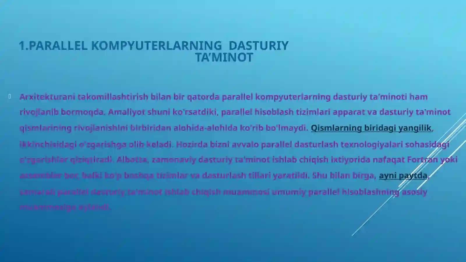 Parallel Komputerlarning Dasturiy Ta’minoti 3