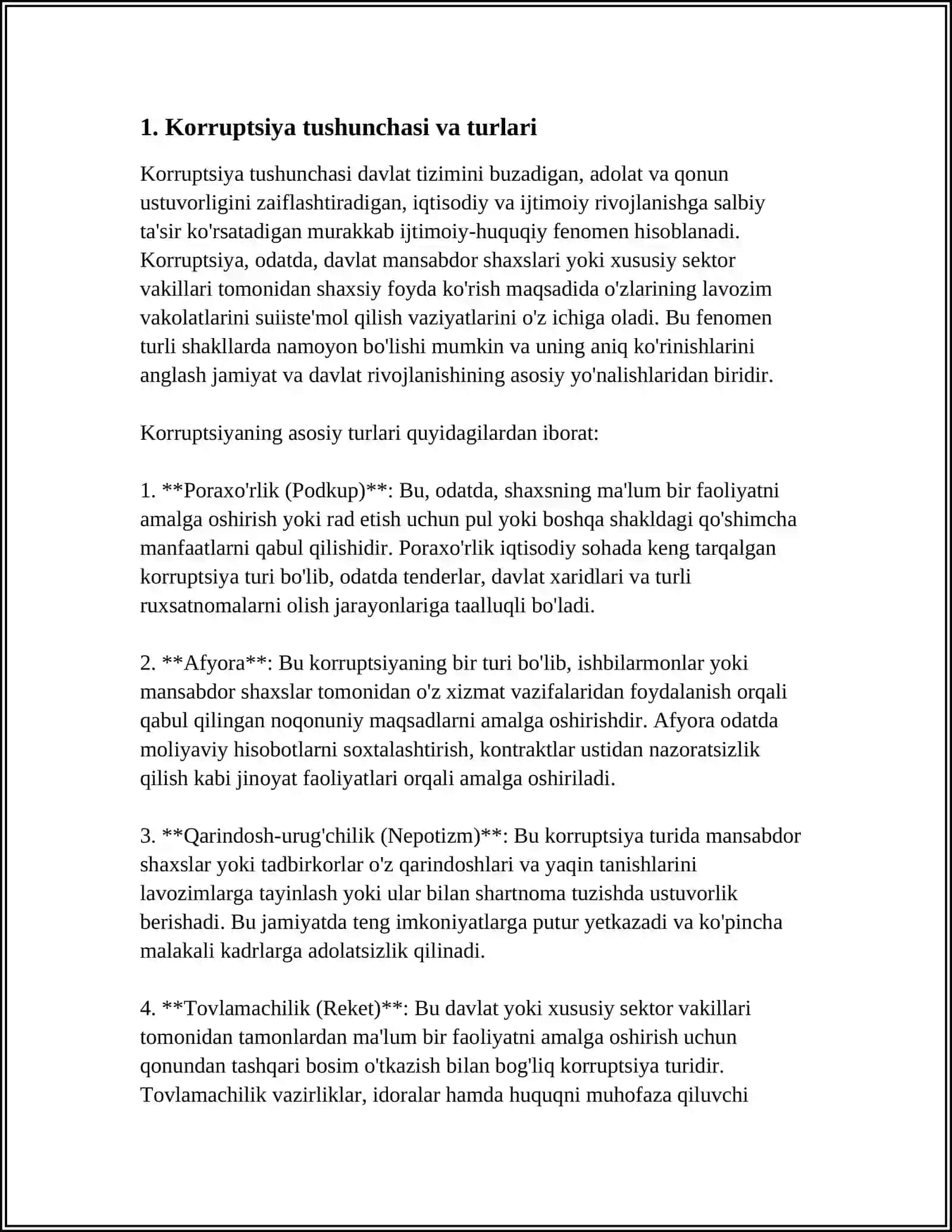KORRUPSIYAGA OID HUQUQBUZARLIKLAR UCHUN JAVOBGARLIK VA UNING HUQUQIY ASOSLARI 3