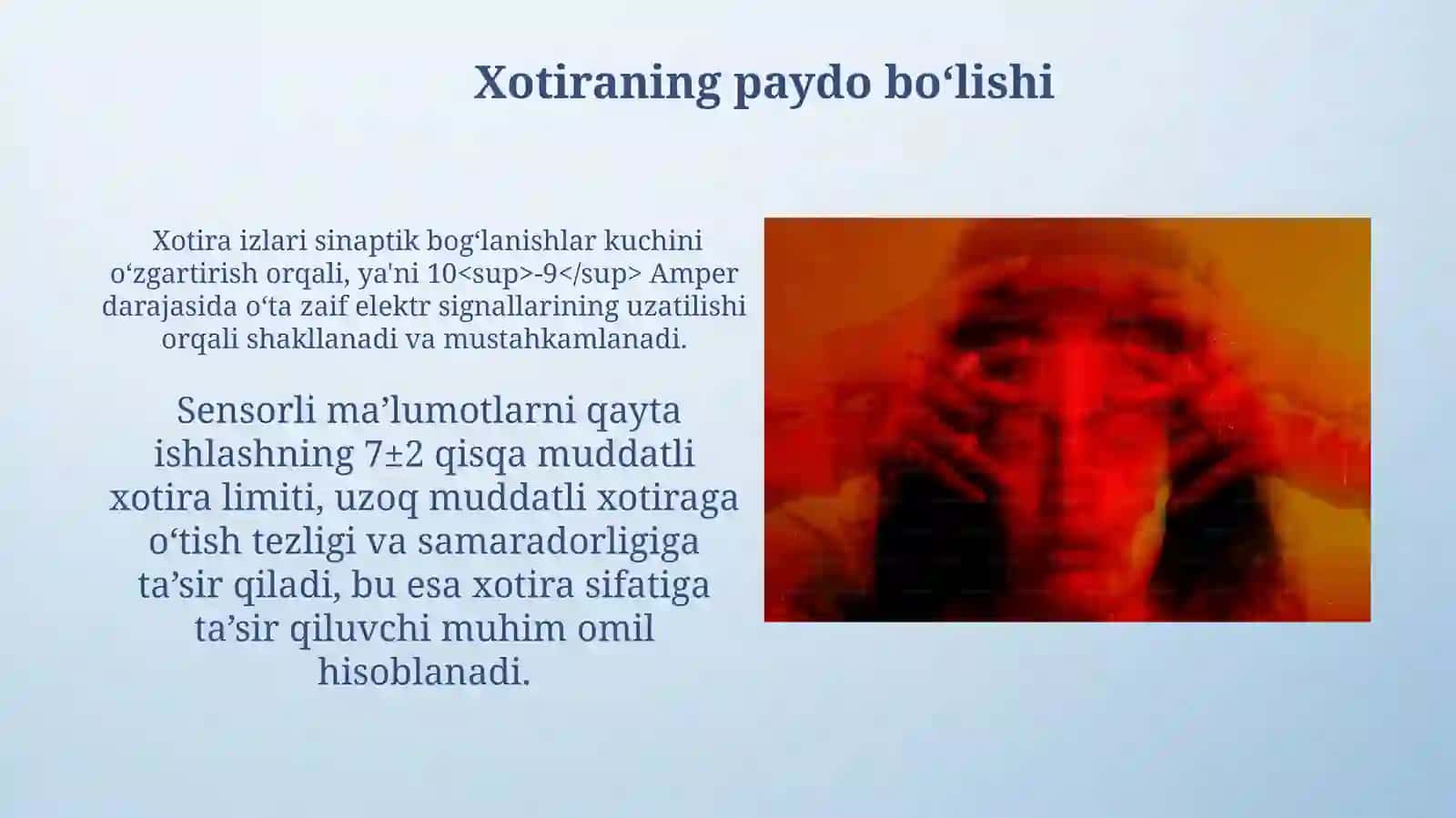 Xotiraning rivojlanishi va buzilishi 3