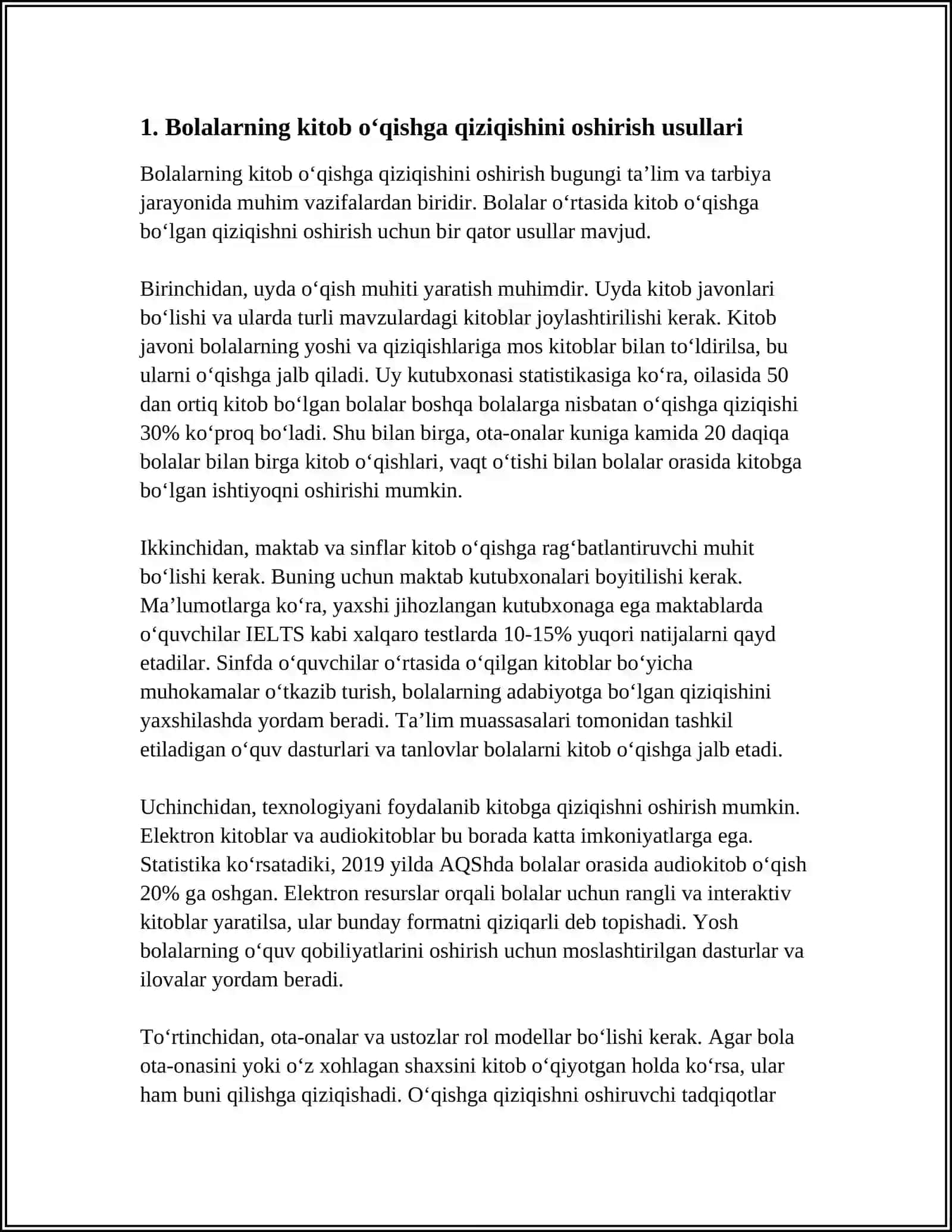 BOLALARNI KITOB OʻQISHGA PEDAGOGIK RAHBARLIK QILISH BORASIDAGI TAJRIBALAR 3