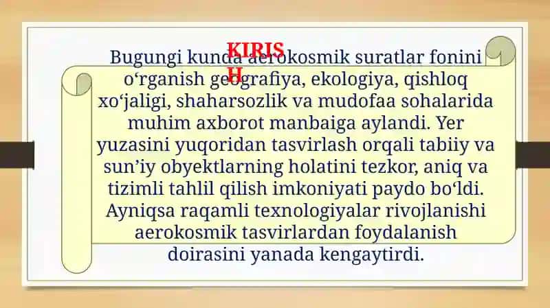 Aerokosmik Suratlar Fondini O'rganish 3