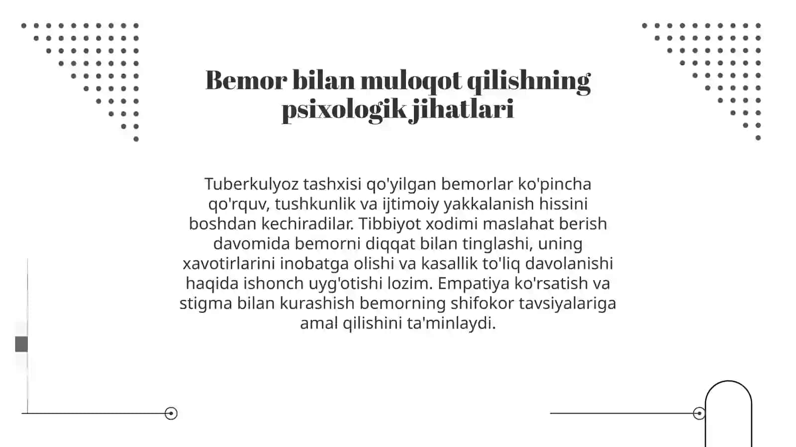 Tuberkulyoz bilan og'rigan bemorlarga tibbiy maslahat berishning maqsadi va ahamiyati 3