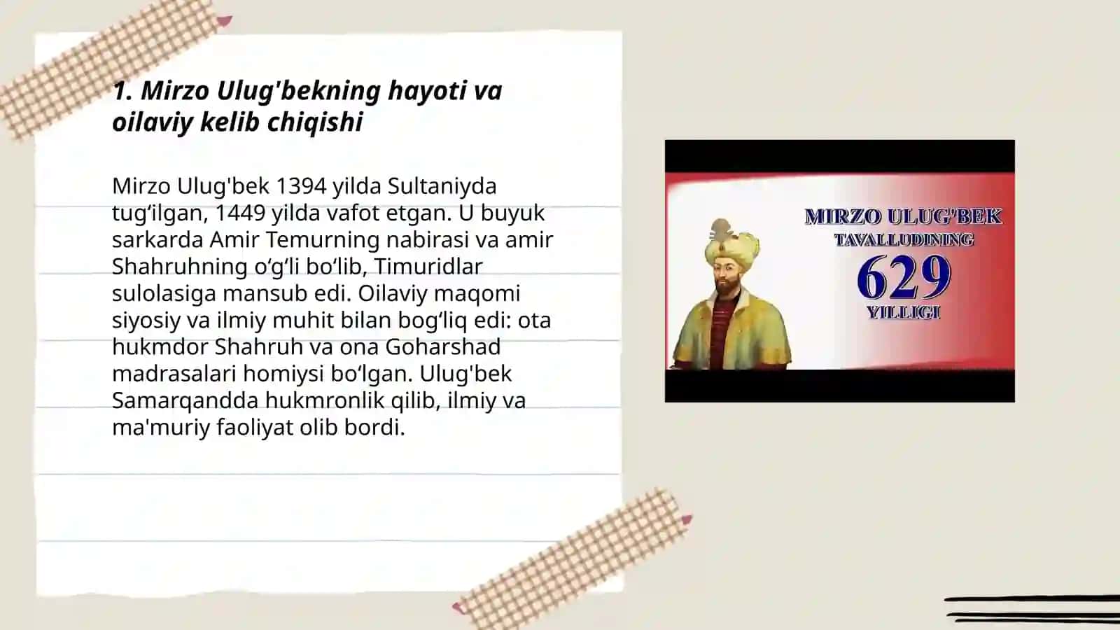 Mirzo Ulug'bekning hayoti va oilaviy kelib chiqishi 3