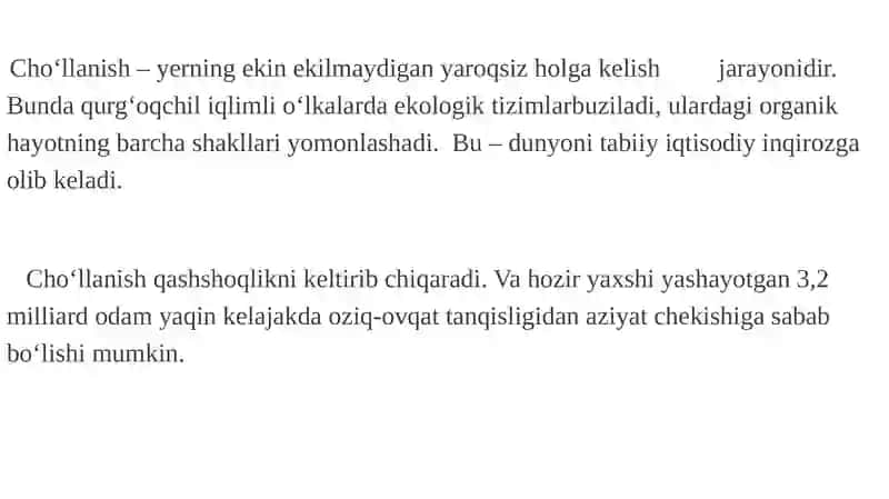 Cho'llanish jarayoni va unga qarshikurash chora - tadbirlari 3