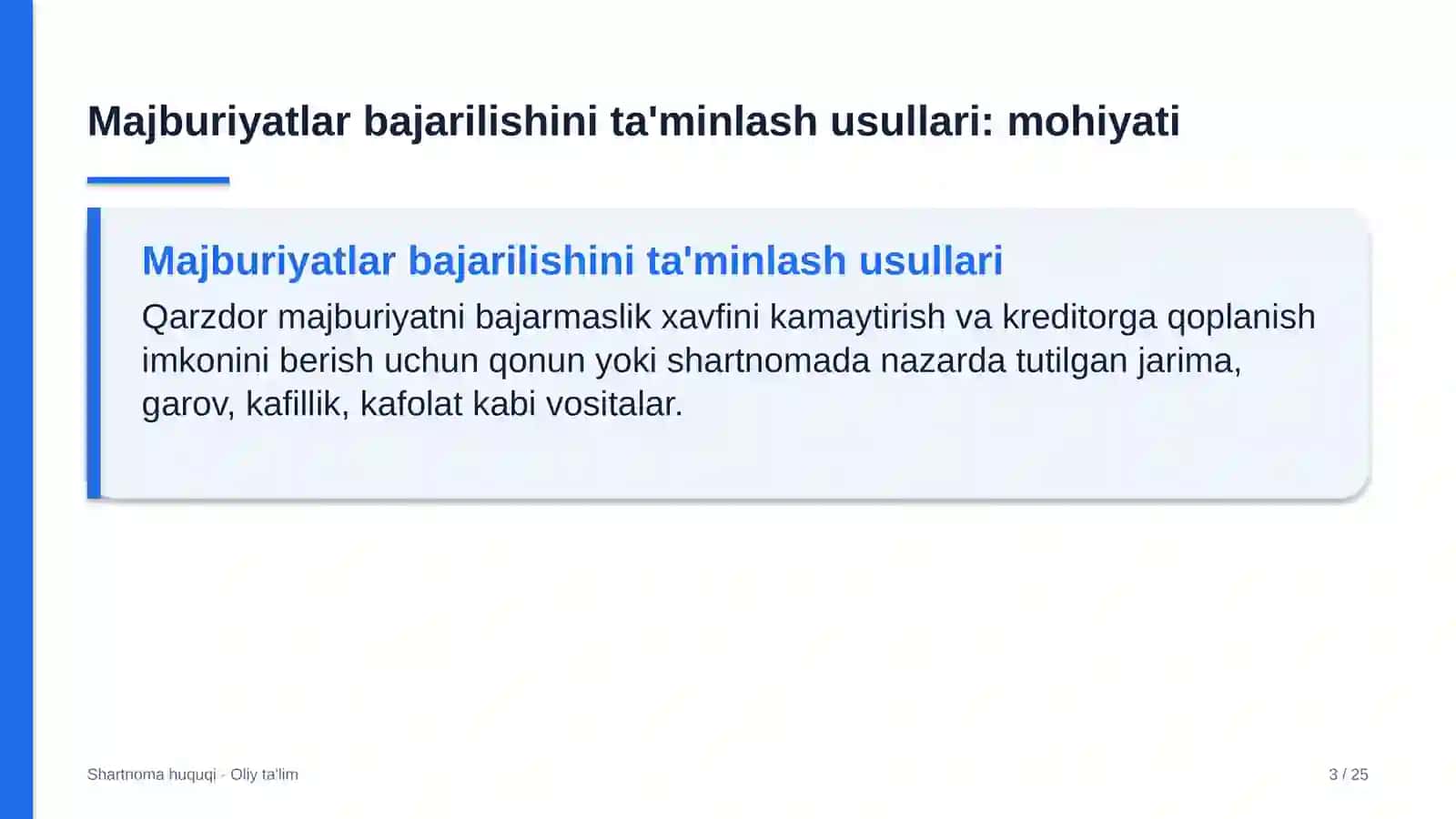 Yilqichilikda majburiyatlarning bajarilishini ta'minlash usullari 3
