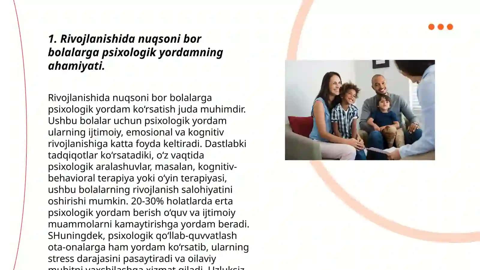 Rivojlanishida nuqsoni bor bolaga psixologik-pedagogik yordam berish tizimida psixologik maslahatlar tashkil etish 3