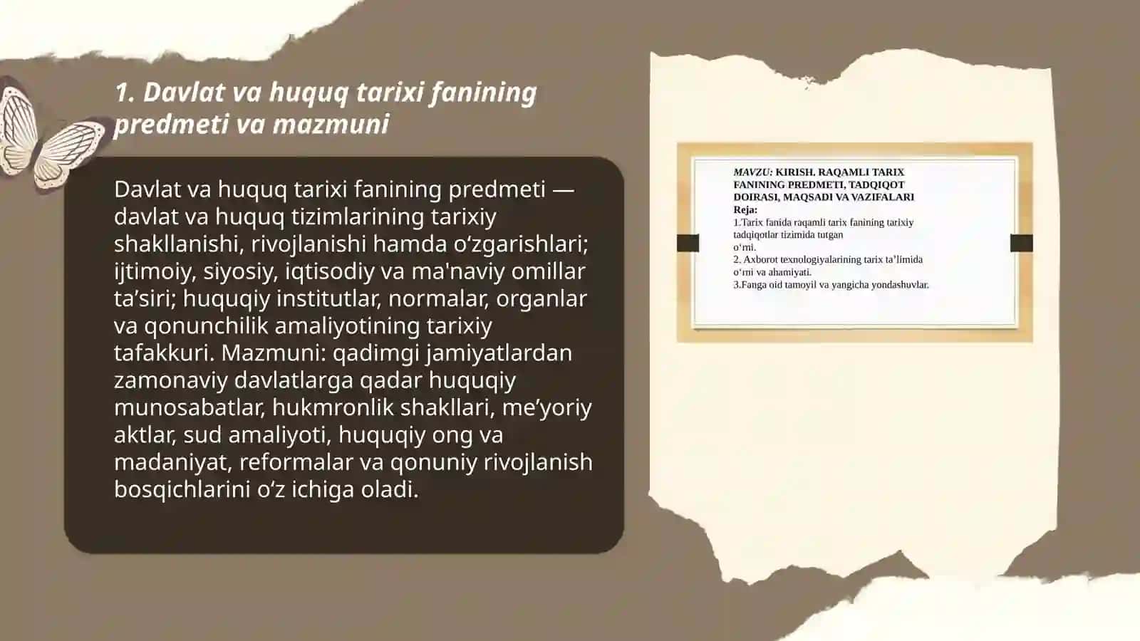 Davlat va Huquq tarixi Fanining predmeti, metodlari, vazifalari 3