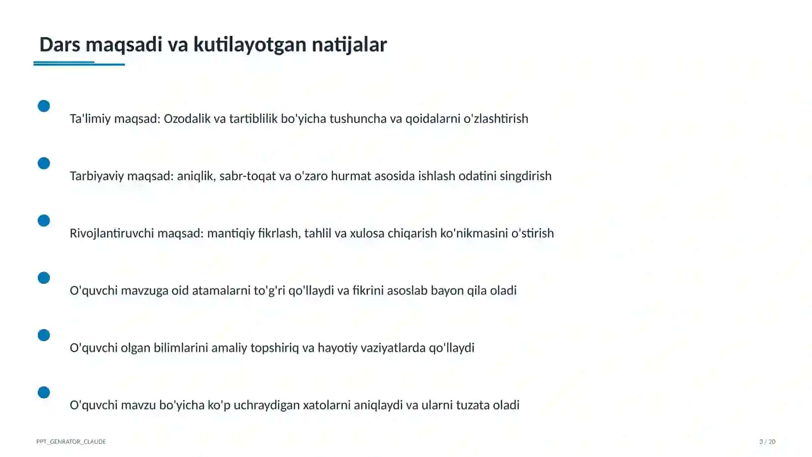 Ozodalik va tartiblilik (1-sinf) 3