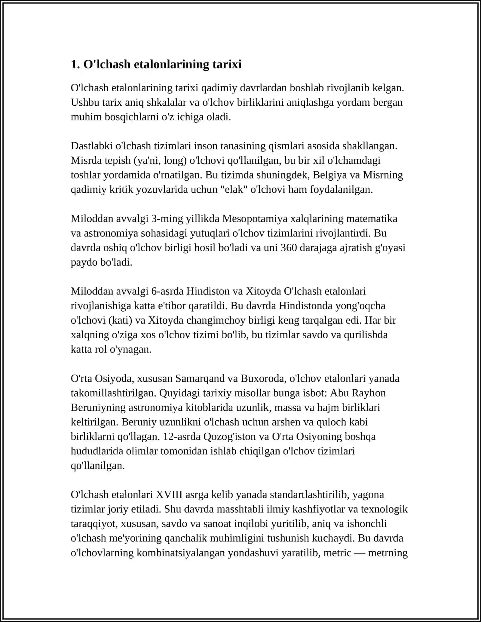 O'lchash etalonlarini izlash 3