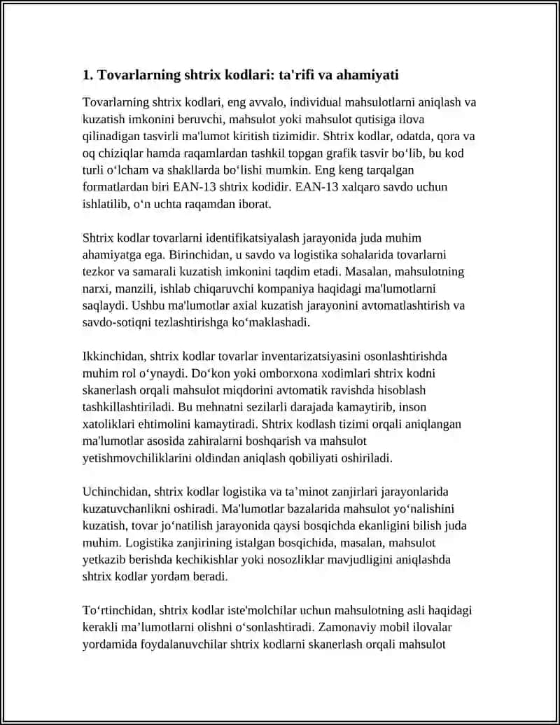 TOVARLARNING SHTRIX KODLARI 3