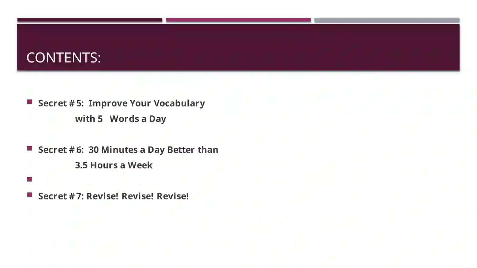 Seven Secrets to LearnEnglish 3