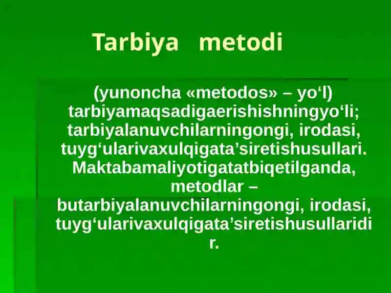 TARBIYA TURLARI MAVZUNI MAQSAD VA VAZIFALARI SHAKIL VA METODLARI 3