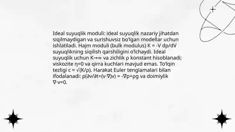 Ideal suyuqlik moduli 3