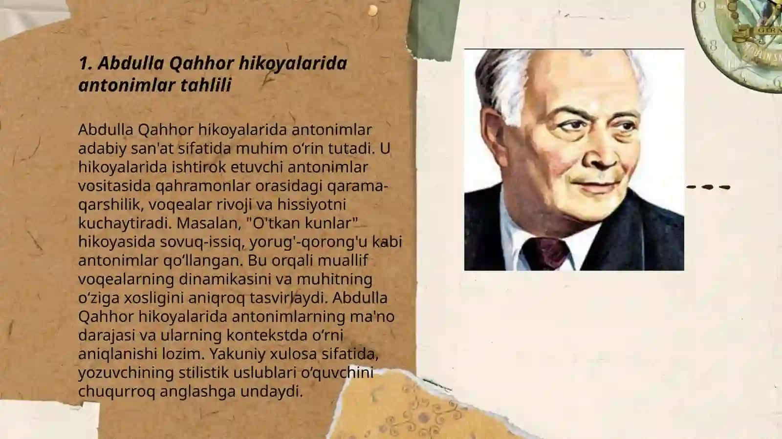 Abdulla Qahhor hikoyalarida antonimlar qoʻllanilishi 3
