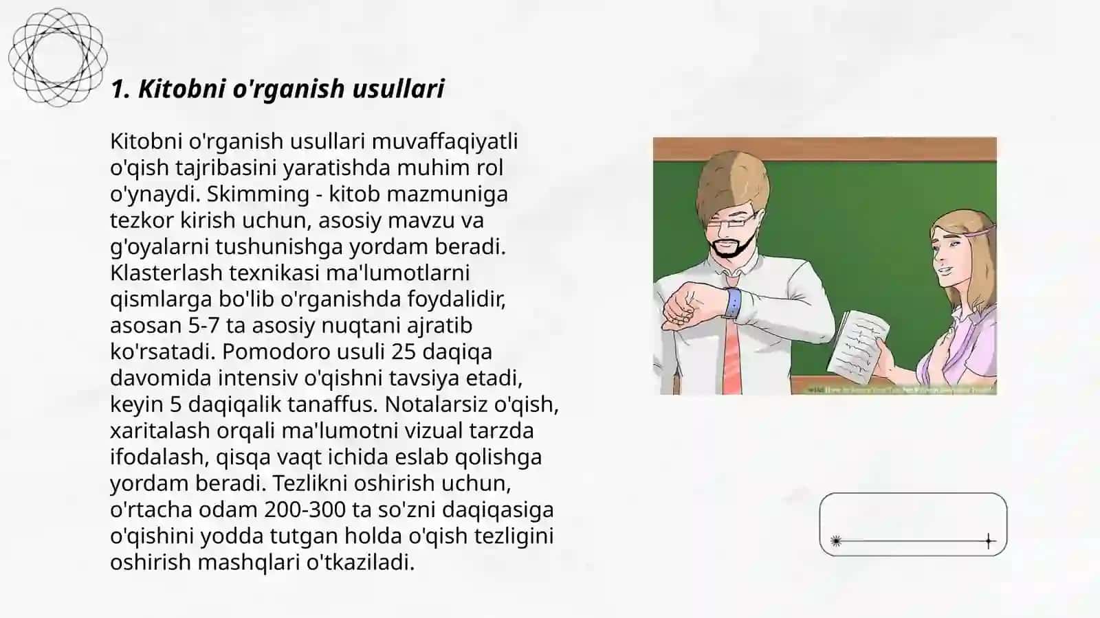 Kitobni o'rganish usullari 3