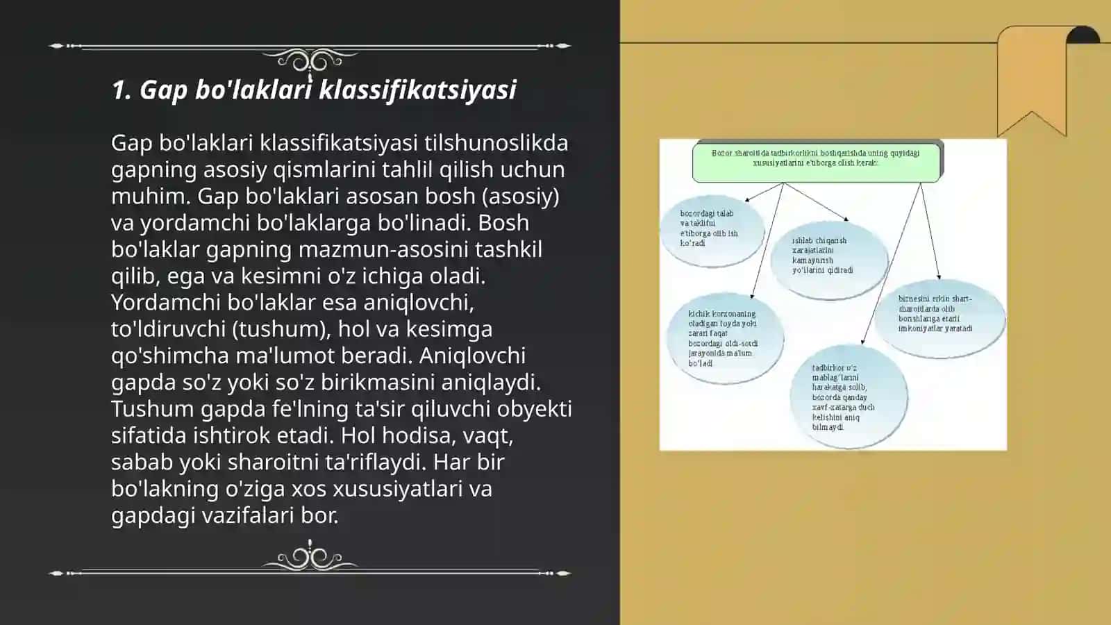 Oʻzbek tilida gap bolaklariga ajratish tamoyillaring dolzarb muammolari haqida tezis tayyorlash 3