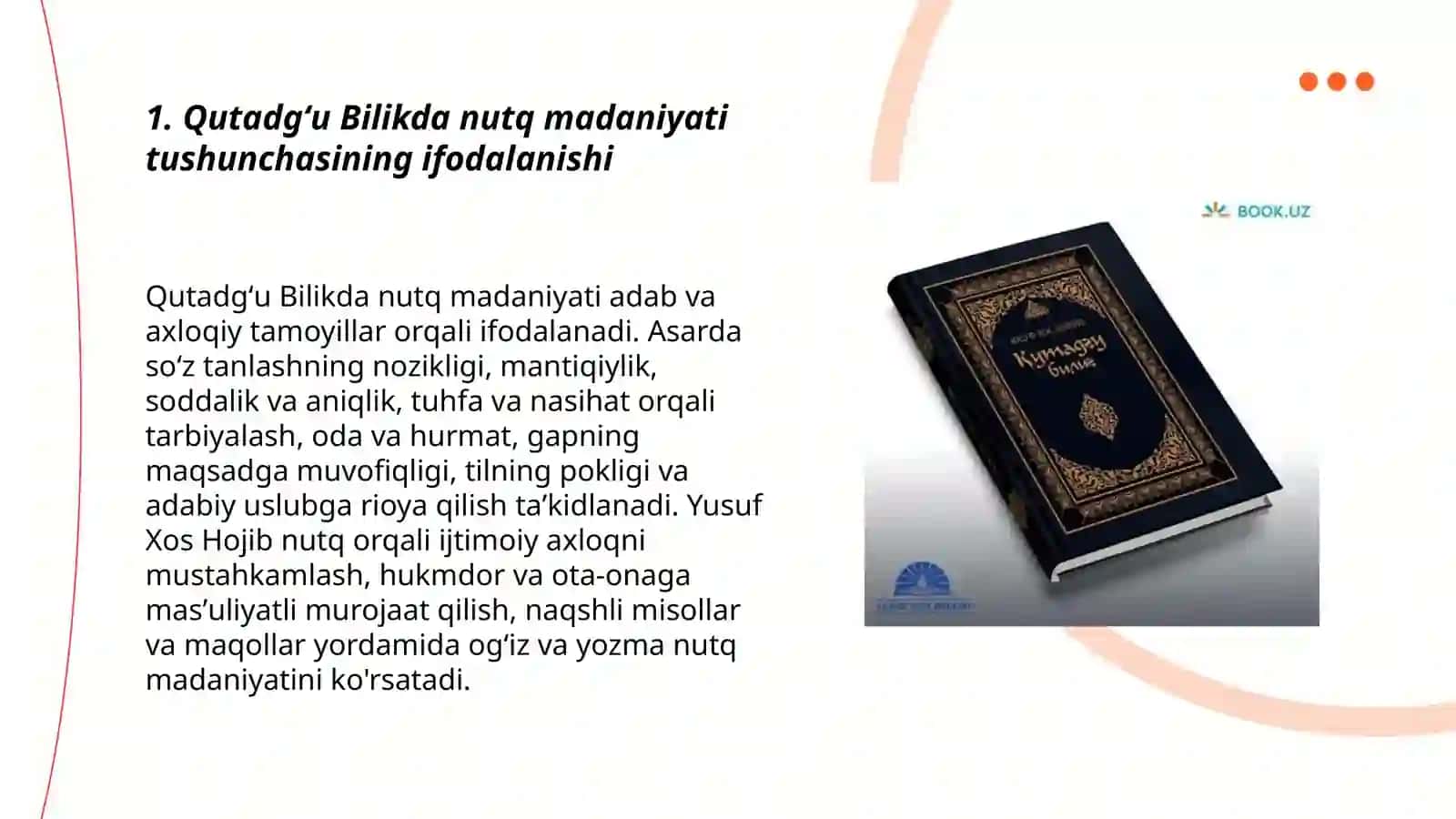 Yusuf Xos Hojibning " Qutadgʻu bilik '' asarida nutq madaniyatiga oid qarashlar 3