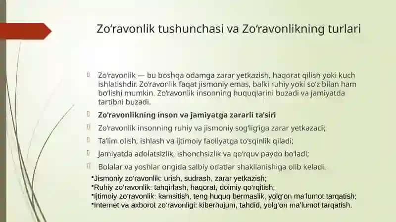 Biz zo’ravonlikga qarshimiz 3