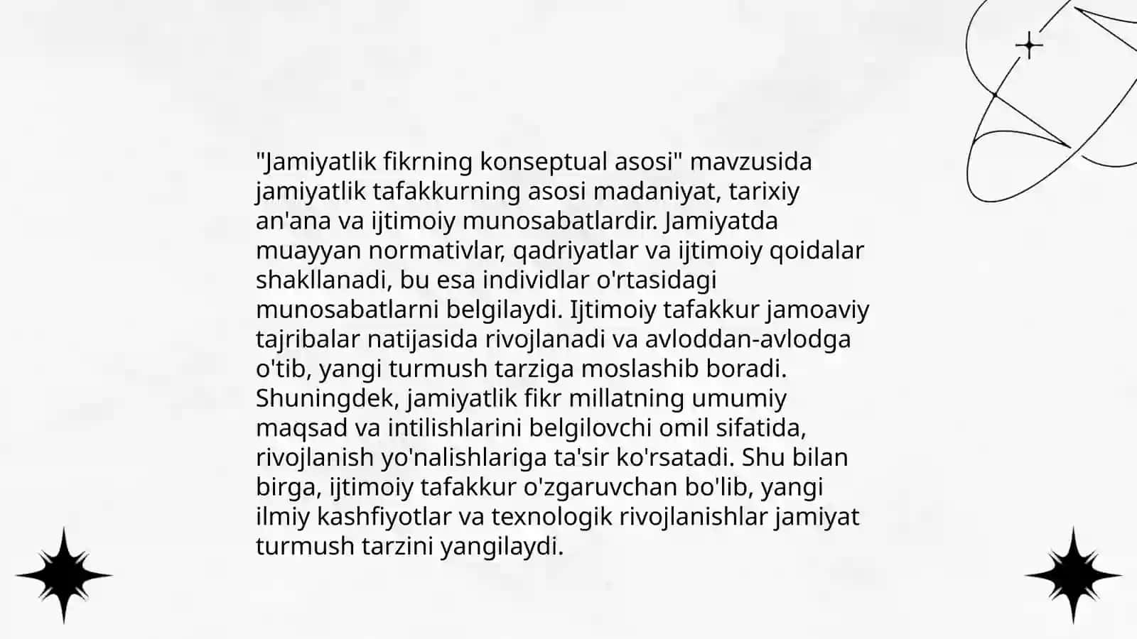Jamiyatlik fikrning tuzilishi, elementlari va aloqalari 3