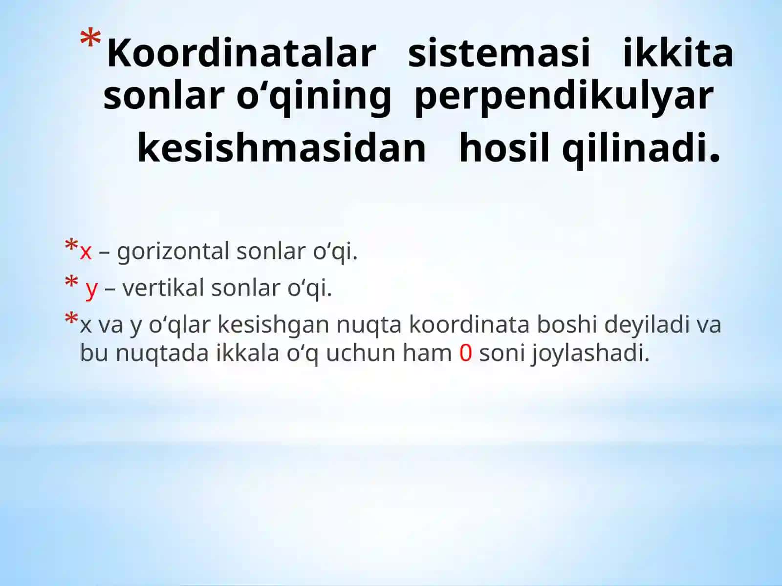 DEKART KOORDINATALAR SISTEMASI 3