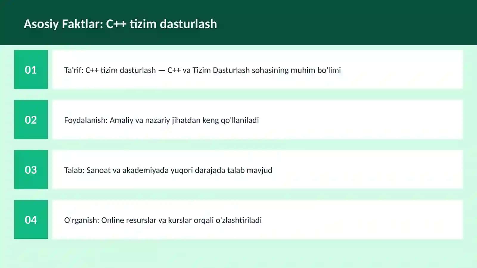 C++ tizim dasturlash 3