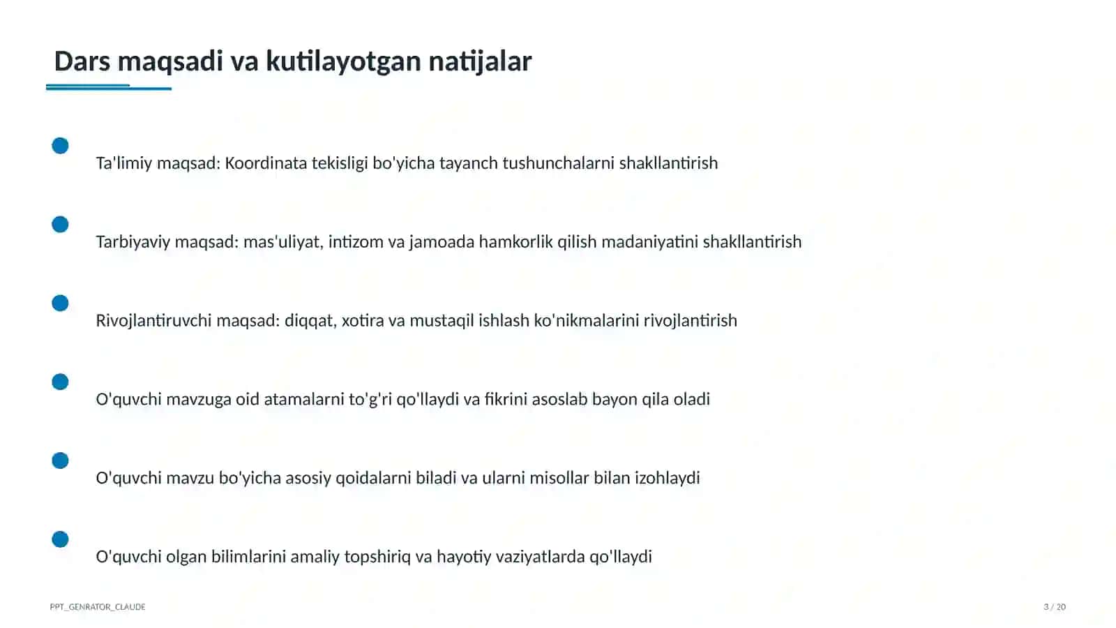 Koordinata tekisligi (6-sinf) 3