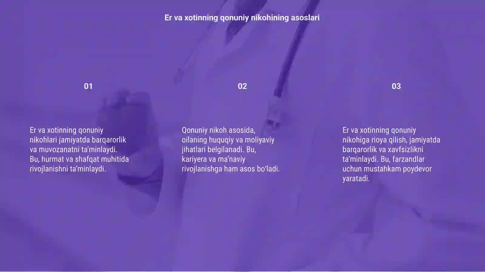 Er va xotinning qonuniy nikohi mavzusida 3