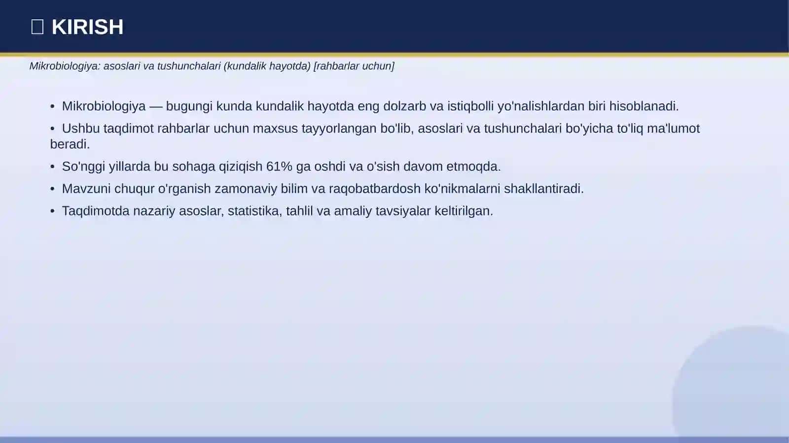Mikrobiologiya: asoslari va tushunchalari (kundalik hayotda) 3