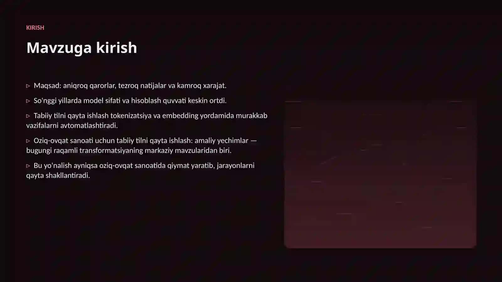 Oziq-ovqat sanoati uchun tabiiy tilni qayta ishlash: amaliy yechimlar 3