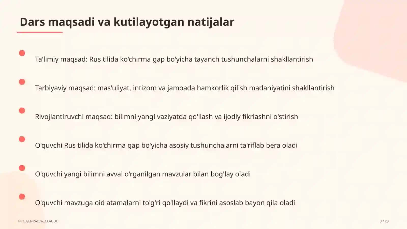Rus tilida ko'chirma gap (9-sinf) 3