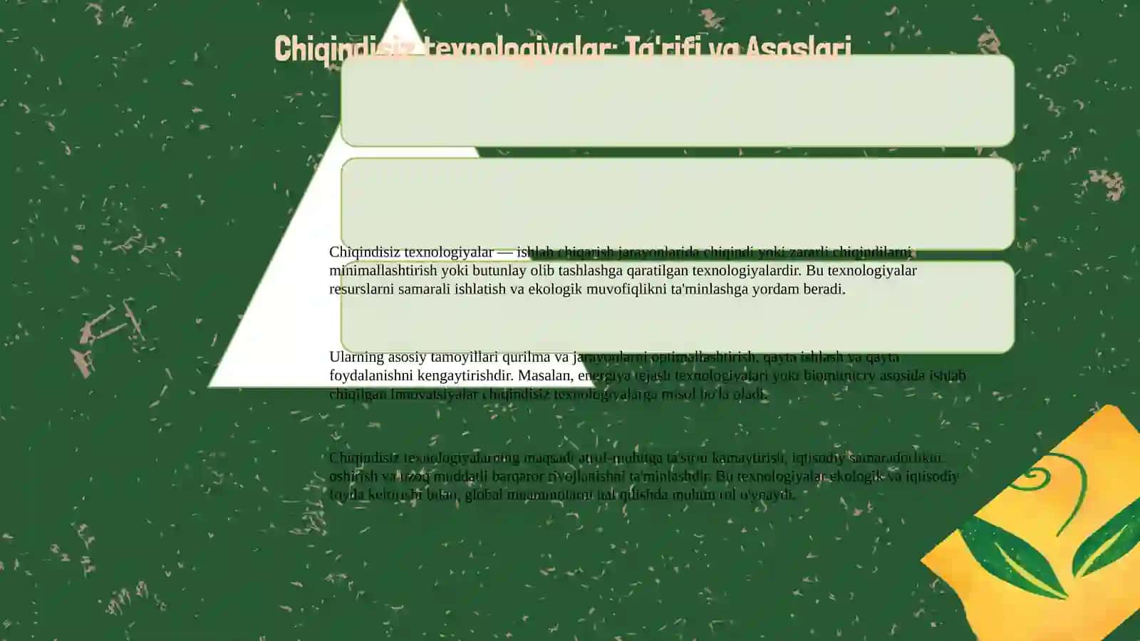 Chiqindisiz texnologiyalar 3