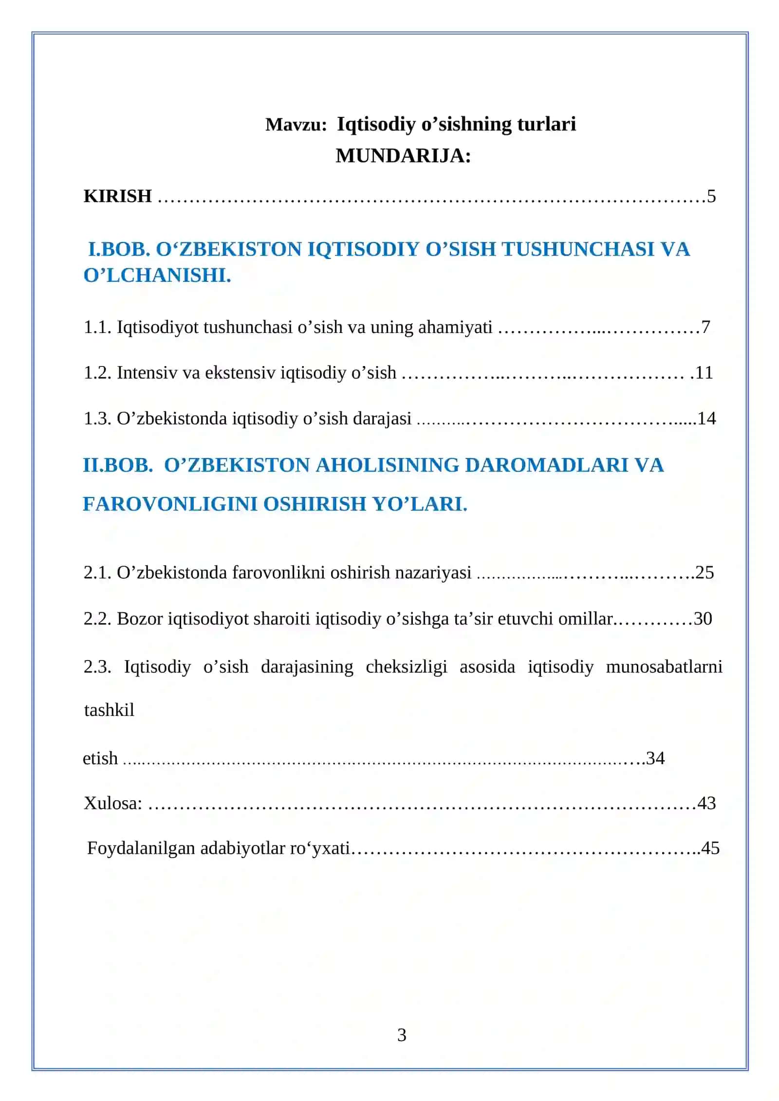 IQTISODIYOT NAZARIYASI KURS ISHI 3