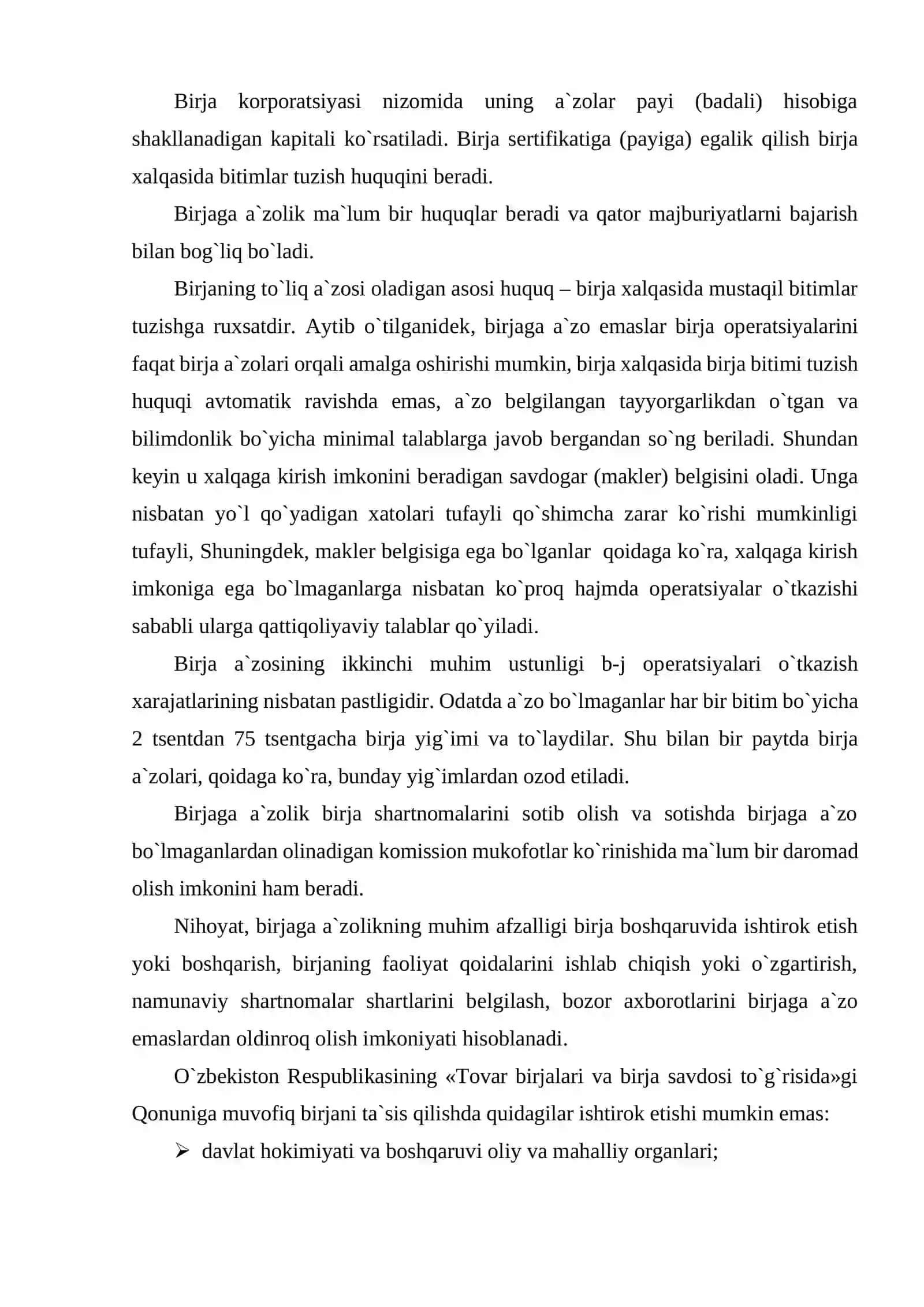 Birjalar - boshqaruv organlari va funktsional vositachilar 3