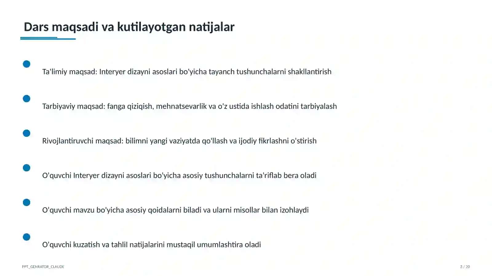 Interyer dizayni asoslari (8-sinf) 3