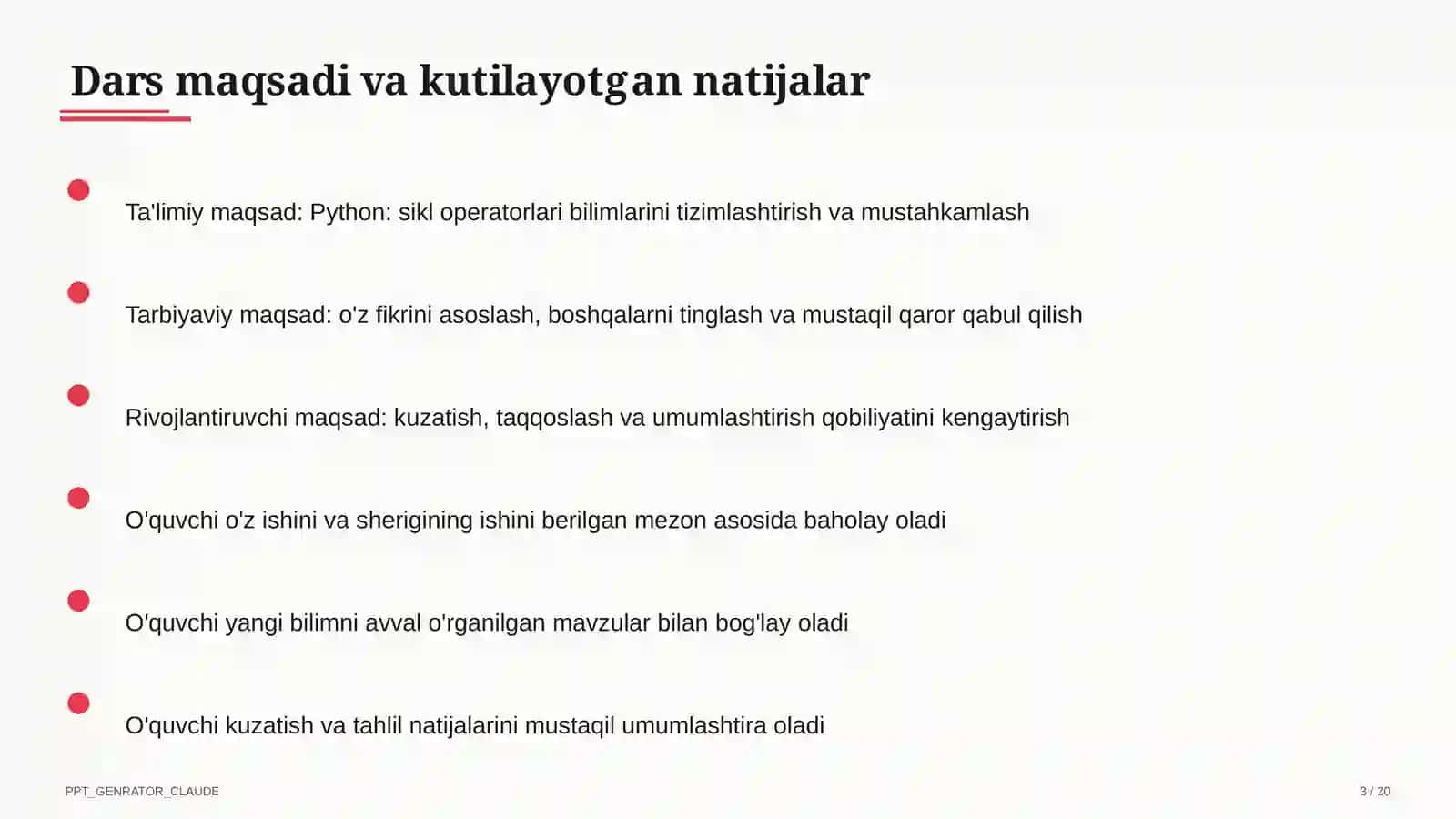 Python: sikl operatorlari (8-sinf) 3