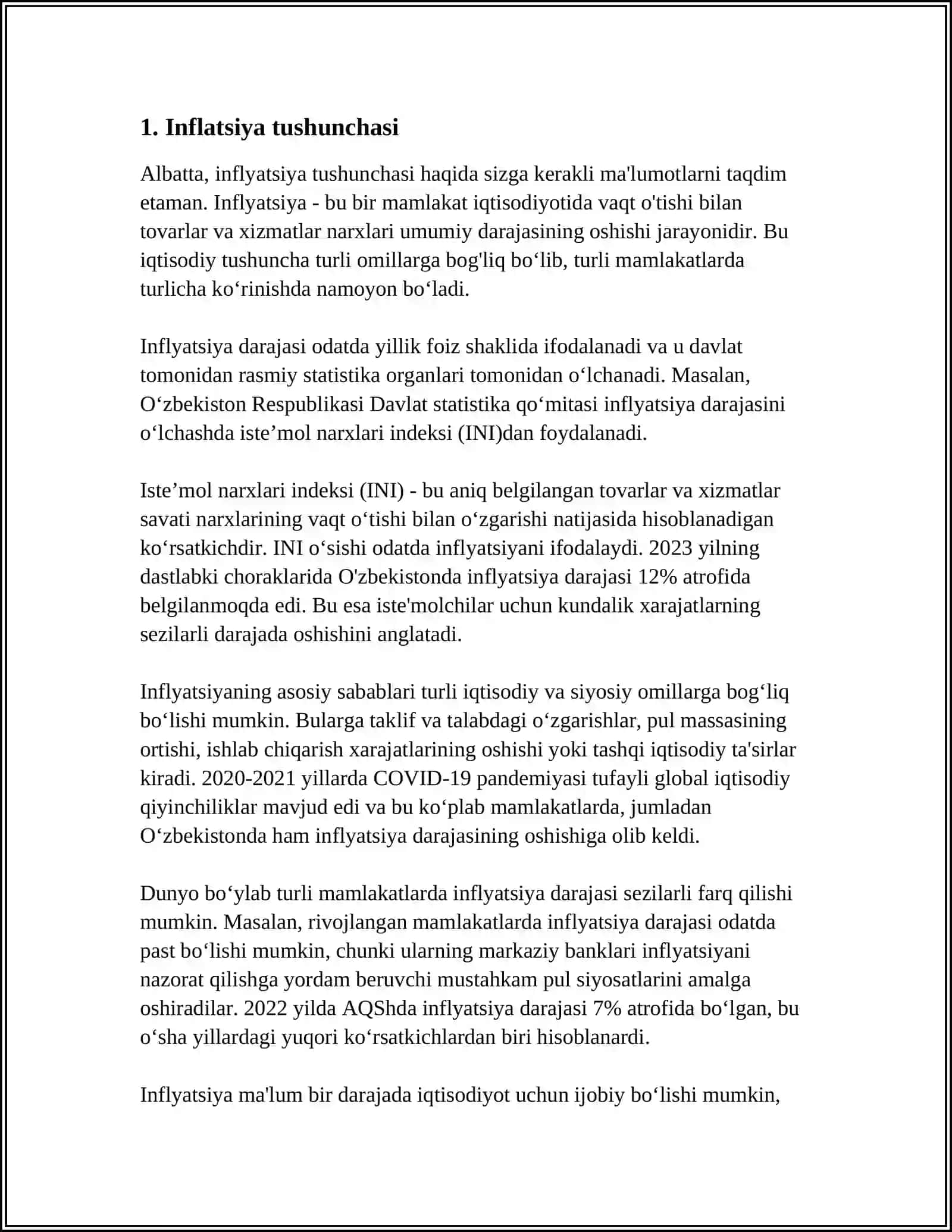 INFLATSIYA VA INFLYATSIYAGA QARSHI SIYOSAT 3
