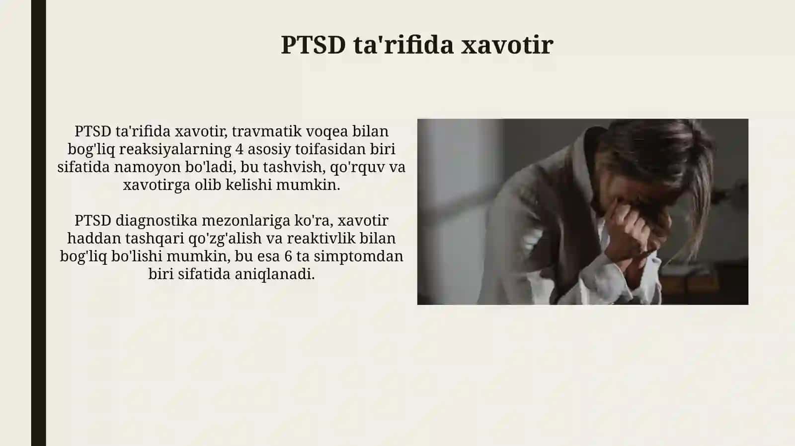 PTSDda xavotir - reja 3