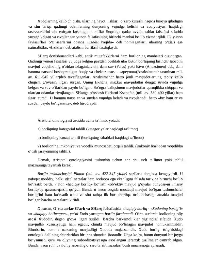 BORLIQ FALSAFASI. JAMIYAT VA INSON FALSAFASI 3