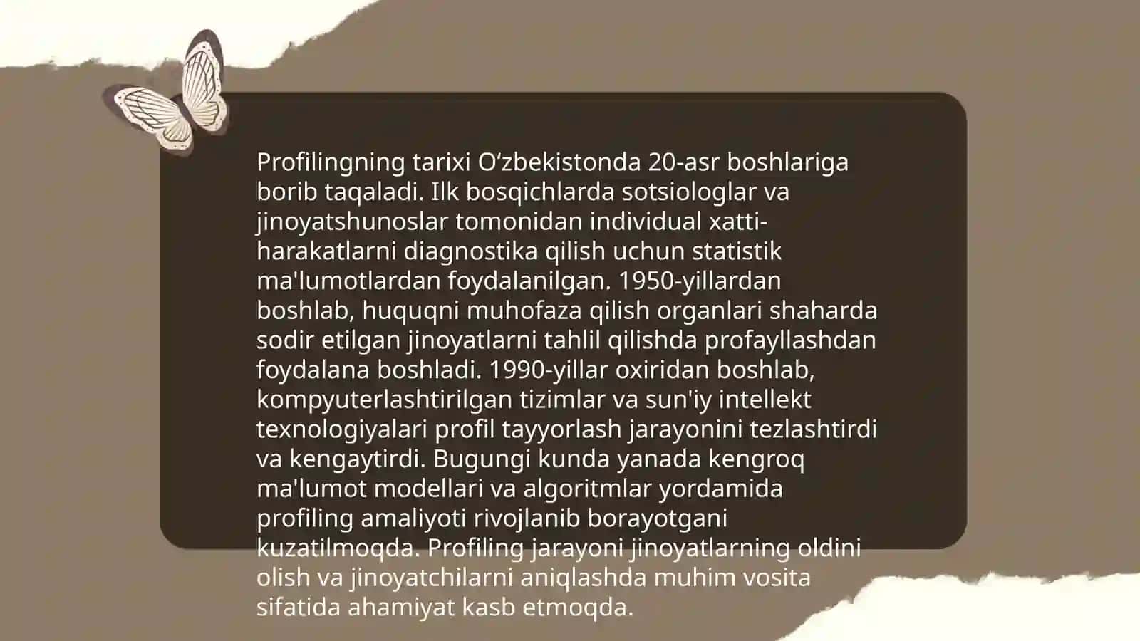 Profilingning tarixi 3