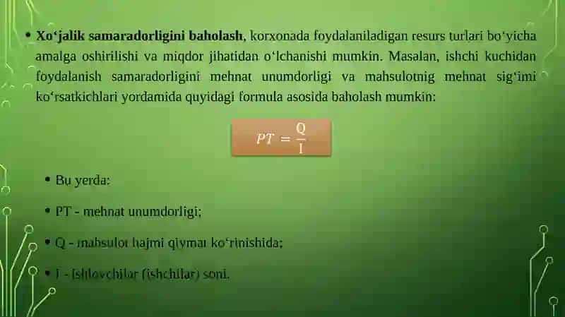 Ishlab chiqarishning iqtisodiy va ijtimoiy samaradorligi 3