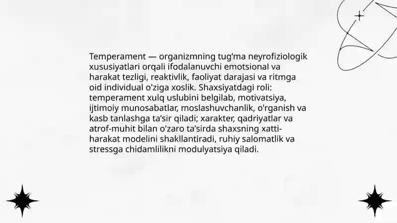 Temperamentning taʼrifi va shaxsiyatdagi roli 3