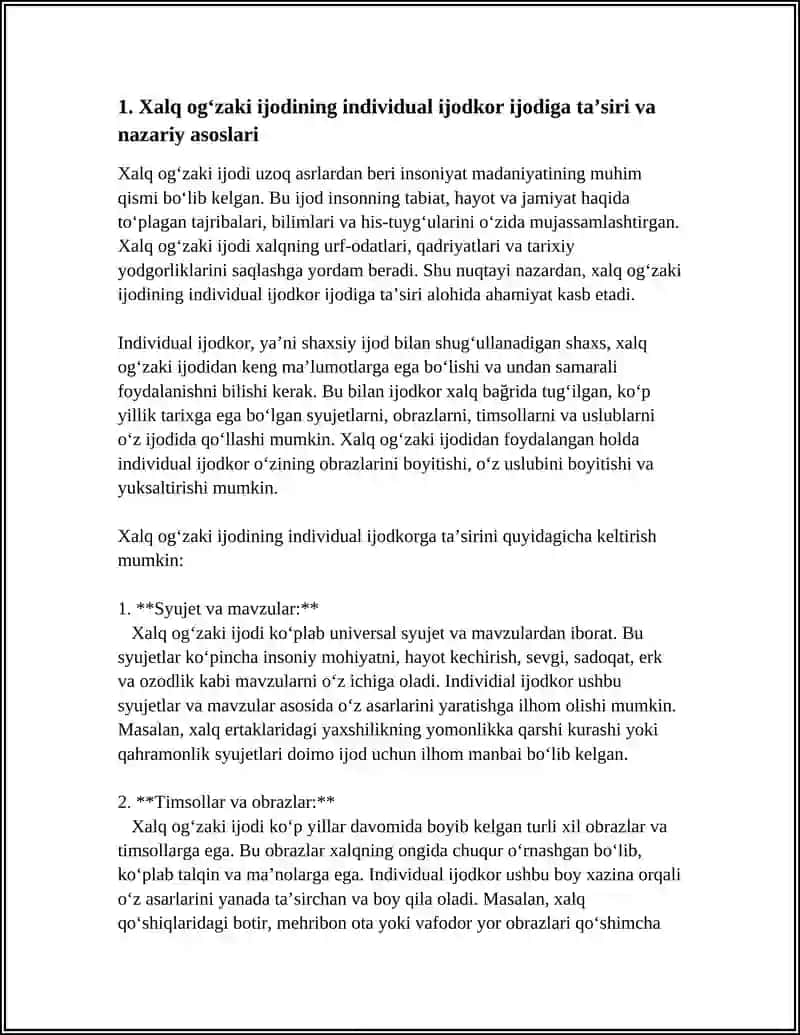 INDIVIDUAL IJODKORNING XALQ OGʻZAKI IJODIDAN FOYDALANISH MAHORATI 3