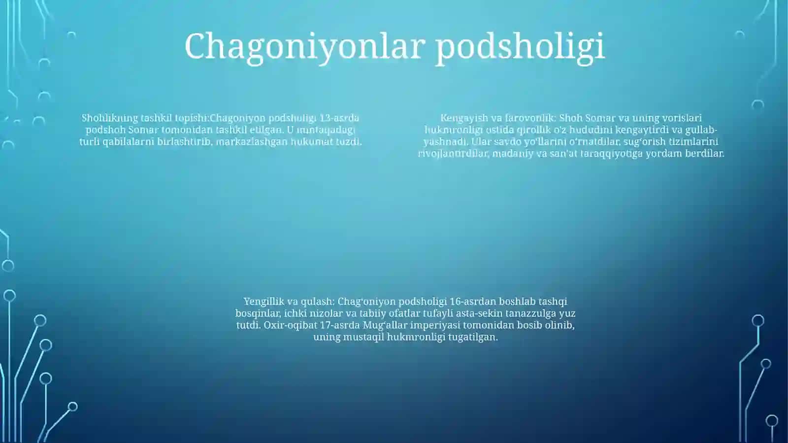 Chagoniyon Tarixi 3