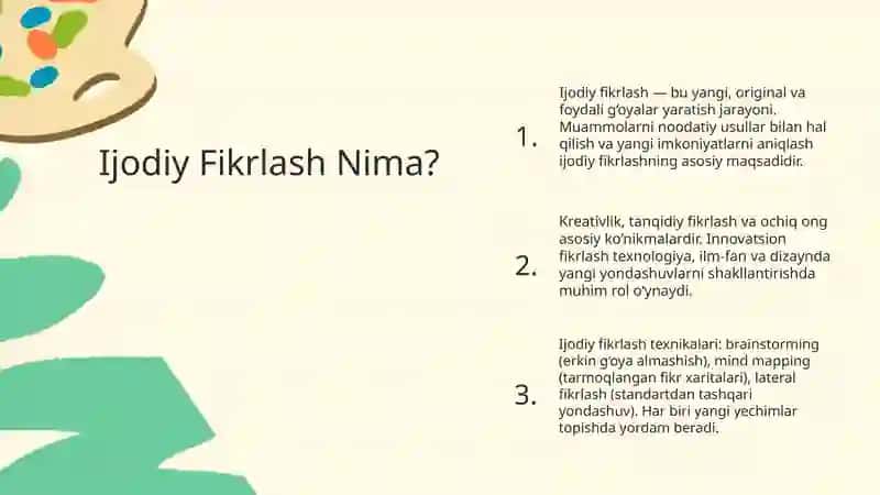 Ijodiy va lateral fikrlash 3