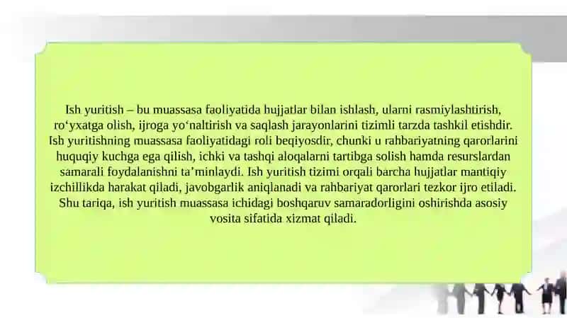 Ish yuritishni takomillashtirishning asosiy yo‘nalishlari 3