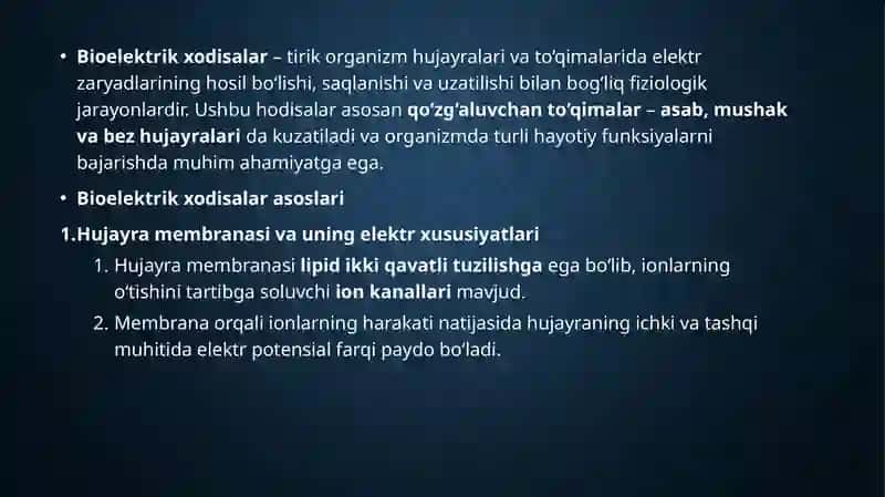 Qo‘zg‘aluvchan to‘qimalarda bioelektrik xodisalar 3