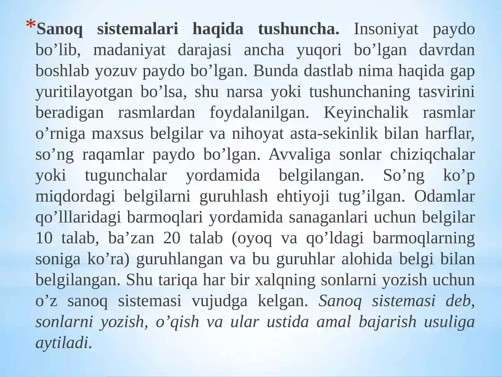 5-Mavzu: Sanoq sistemasi haqida tushuncha 3