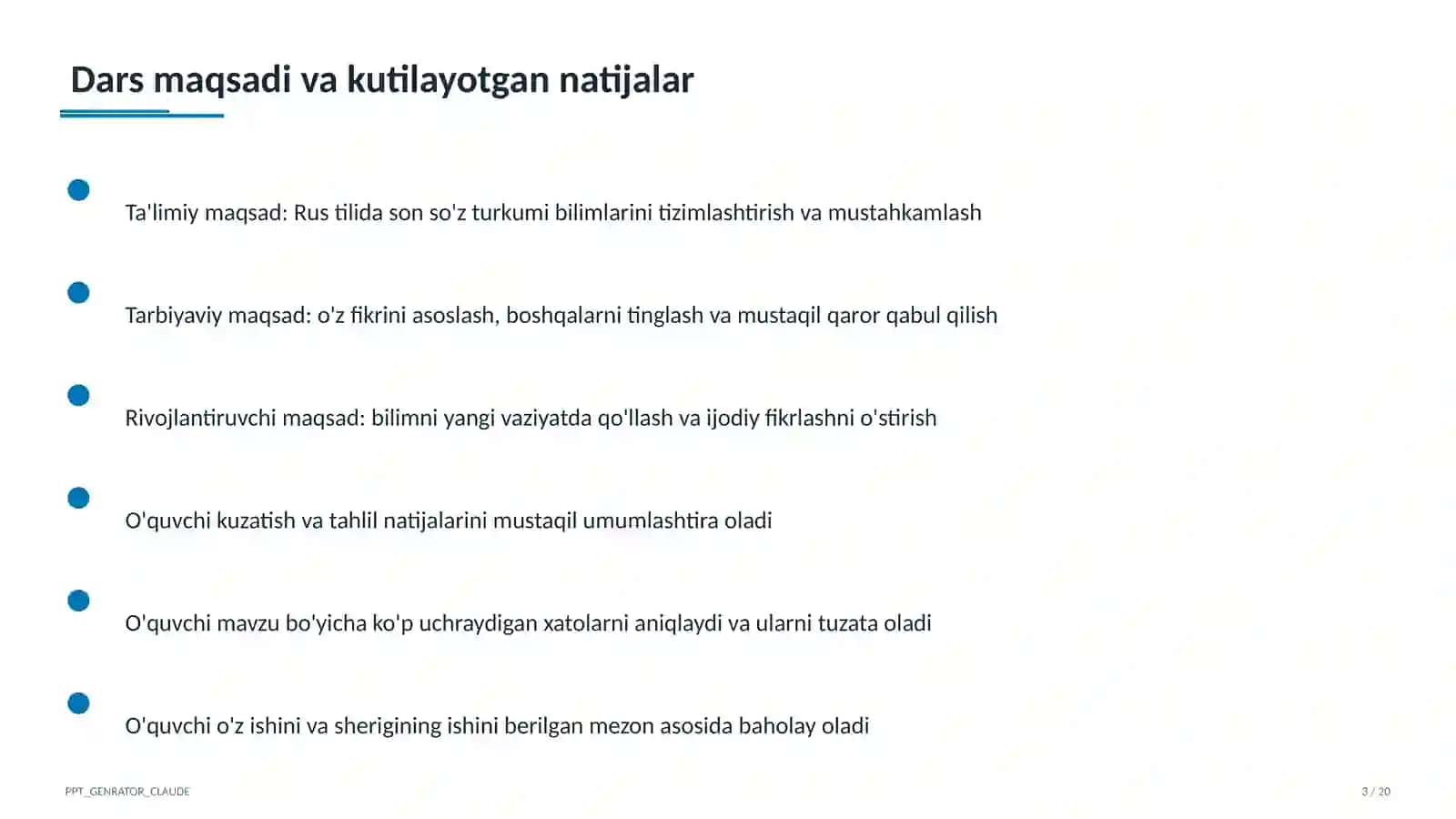 Rus tilida son so'z turkumi (6-sinf) 3