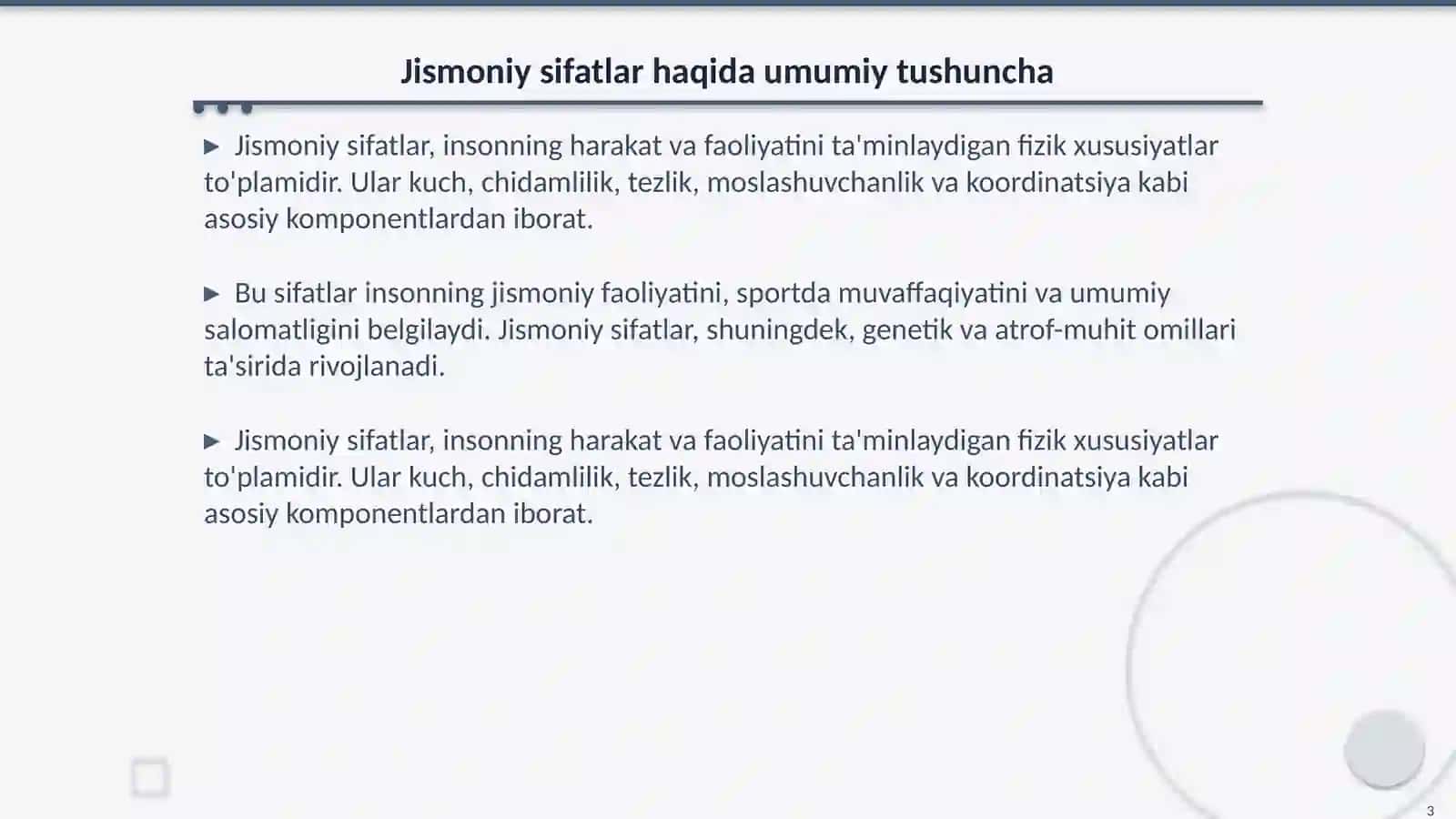 Jismoniy sifatlar tushunchasi va ularning tasnifi 3